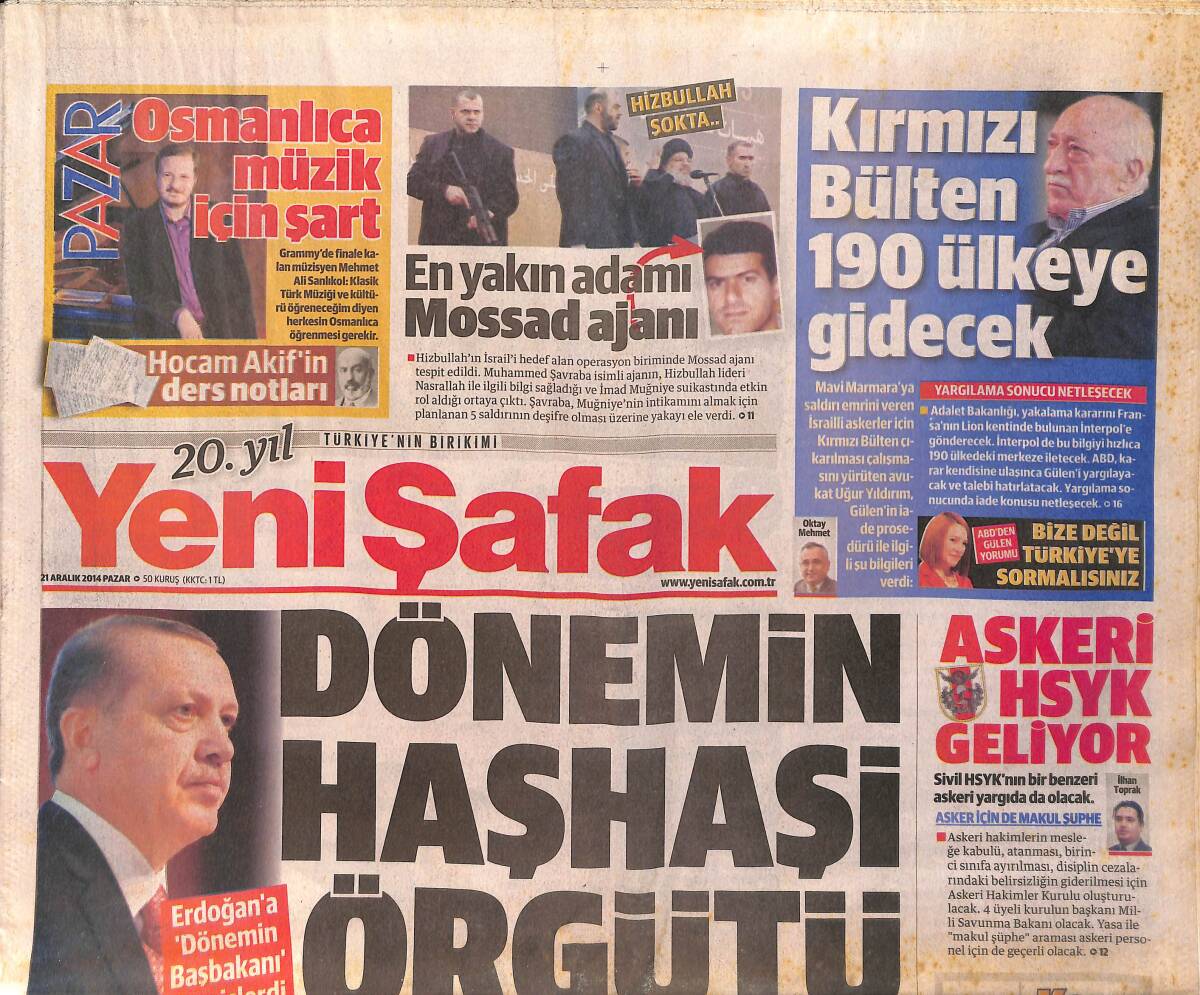 Yeni Şafak Gazetesi 21 Aralık 2014 - CHP Şişli'yi Bile İdare Edemiyor - Goran Pandev Köprüleri Attı GZ159904 - 1