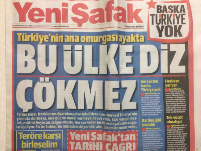 Yeni Şafak Gazetesi 21 Ekim 2015 - Türkiyenin Ana Omurgası Ayakta Bu Ülke Diz Çökmez GZ27845 - 1
