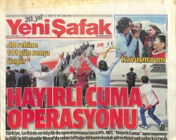 Yeni Şafak Gazetesi 21 Eylül 2014 - 49 Rehine 101 Gün Sonra Özgür GZ101345 - 2