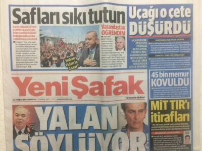 Yeni Şafak Gazetesi 23 Temmuz 2016 - Yalan Söylüyor, 17 Suikastçının Peşinde GZ29234 - 1