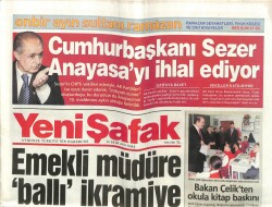 Yeni Şafak Gazetesi 28 Ekim 2003 - Ahmet Necdet Sezer Anayasayı İhlal Ediyor GZ61392 - 2
