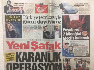 Yeni Şafak Gazetesi 3 Mart 2013 - Erdoğandan İkinci Oslo Sabotajına Sert Tepki GZ27655 - 1