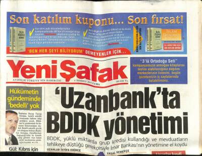 Yeni Şafak Gazetesi 4 Temmuz 2003 - Saddamın Sarayları da Satışa Çıkarıldı GZ62946 - 1