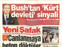 Yeni Şafak Gazetesi 9 Eylül 2003 - Bushtan Kürt Devleti Sinyali GZ61399 - 2