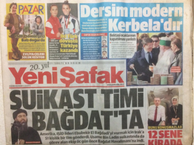 Yeni Şafak Gazetesi 9 Kasım 2014 - Suikast Timi Bağdatta GZ27657 - 1