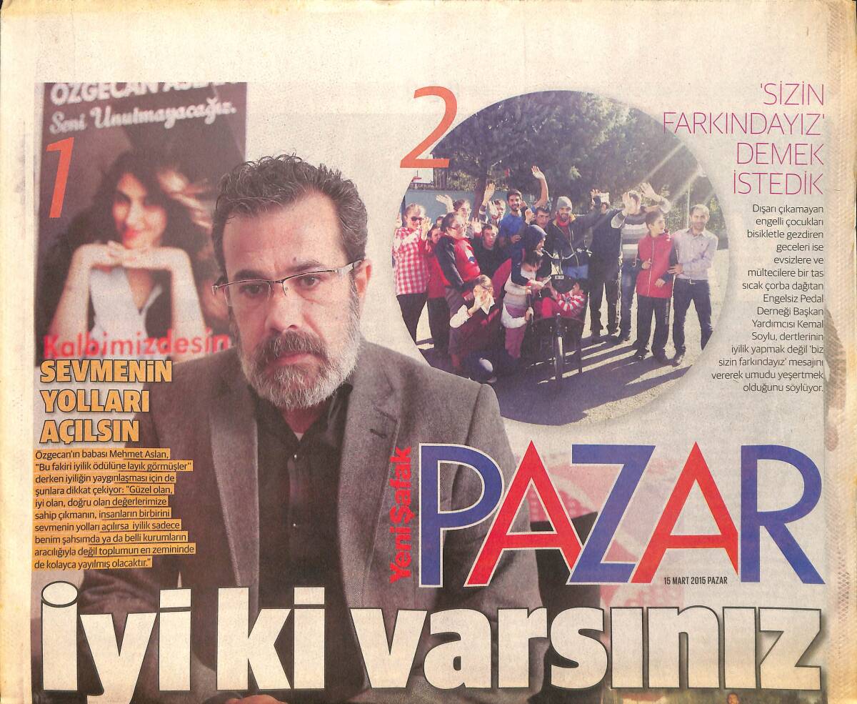Yeni Şafak Gazetesi Pazar EKİ 15 Mart 2015 - Mehmet Aslan 
