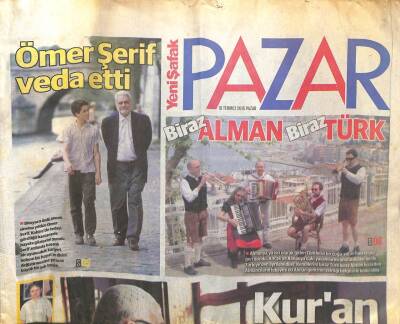 Yeni Şafak Gazetesi Pazar Eki 19 Temmuz 2015-Dünyaca Ünlü Mısırlı Sinema Yıldızı Ömer Şerif,Kahirede Tedavi Gördüğü Hastanede Hayata Gözlerini Yumdu GZ113136 - 1