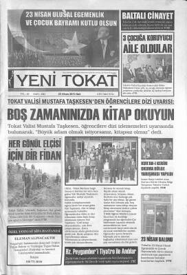 Yeni Tokat Gazetesi 23 Nisan 2013 - Baltalı Cinayeti GZ122454 - 1