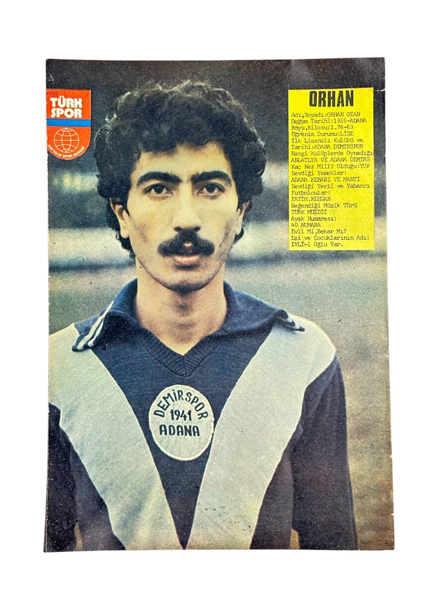 Yeni Türk Spor Dergisi Adana Demirspor Futbolcu Orhan Poster KRT23289 - 1