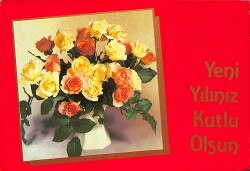 Yeni Yıl Tebrik Kartı Kartpostal (Küçük Boy) KRT21402 - Gökçekoleksiyon