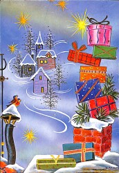 Yeni Yıl Temalı Kartpostal (Küçük Boy) KRT23413 - Gökçekoleksiyon