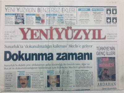 Yeni Yüzyıl Gazetesi - 10 Ocak 1997 - Susurlukta Dokunulmazlığın Kalkması Meclise Geliyor GZ46877 - 1