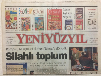 Yeni Yüzyıl Gazetesi 12 Şubat 1997 - Teksasa Döndük,Silahlı Toplum GZ27360 - 1