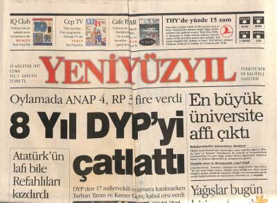 Yeni Yüzyıl Gazetesi 15 Ağustos 1997 - Dustin Hoffman Ve Sting Bodrumda - Rusyadan Kalaşnikof Teklifi GZ92581 - 1