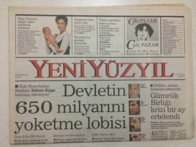 Yeni Yüzyıl Gazetesi 18 Aralık 1994 - Devletin 650 Milyarını Yok Etme Lobisi GZ51964 - 1