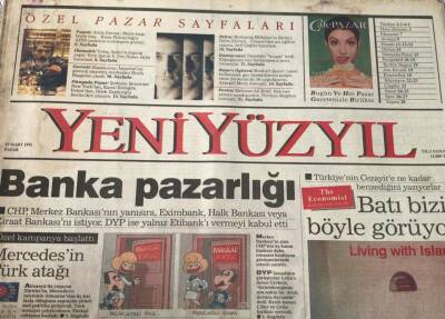 Yeni Yüzyıl Gazetesi 19 Mart 1995-10 Trilyon Hemşeri Kıyağı GZ45587 - 2