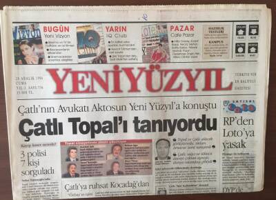Yeni Yüzyıl Gazetesi 20 Aralık 1996 -Türkiye Dış Politikada Doğuya Döndü İranla Sıkı İlişki Başladı GZ6842 - 2