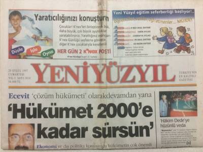 Yeni Yüzyıl Gazetesi 20 Eylül 1997 - Ecevit Hükümet 2000e Kadar Sürsün GZ34933 - 1