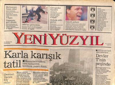 Yeni Yüzyıl Gazetesi 21 Aralık 1994 - Çiller 1995teki Bir Erken Seçim İçin Oyları DYPye Çekecek Formül Arıyor GZ65850 - 1