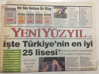 Yeni Yüzyıl Gazetesi 22 Mayıs 1995 - İşte Türkiyenin En İyi 25 Lisesi GZ47294 - 1