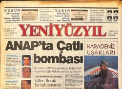 Yeni Yüzyıl Gazetesi 23 Kasım 1996 - ANAP'ta Çatlı Bombası - Fener Sadece Ali Şen Değil - Şahmaran'da Bol Makyajlı Türkan Şoray GZ147832 - 1