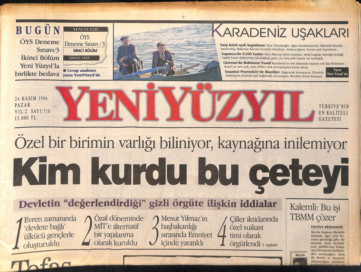 Yeni Yüzyıl Gazetesi 24 Kasım 1996 - Swissotel'de Antika Heyecanı - Vergi Cenneti Bodrum GZ155478 - 1