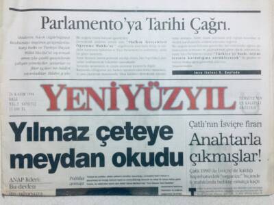 Yeni Yüzyıl Gazetesi 26 Kasım 1996 - Yılmaz Çeteye Meydan Okudu GZ42954 - 1