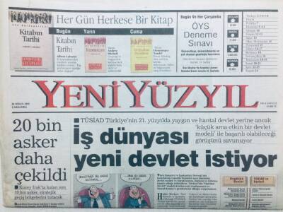 Yeni Yüzyıl Gazetesi 26 Nisan 1995 - İş Dünyası Yeni Devlet İstiyor GZ41600 - 1