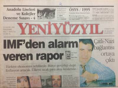 Yeni Yüzyıl Gazetesi 28 Kasım 1996 - IMFden Alarm Veren Rapor GZ34929 - 1