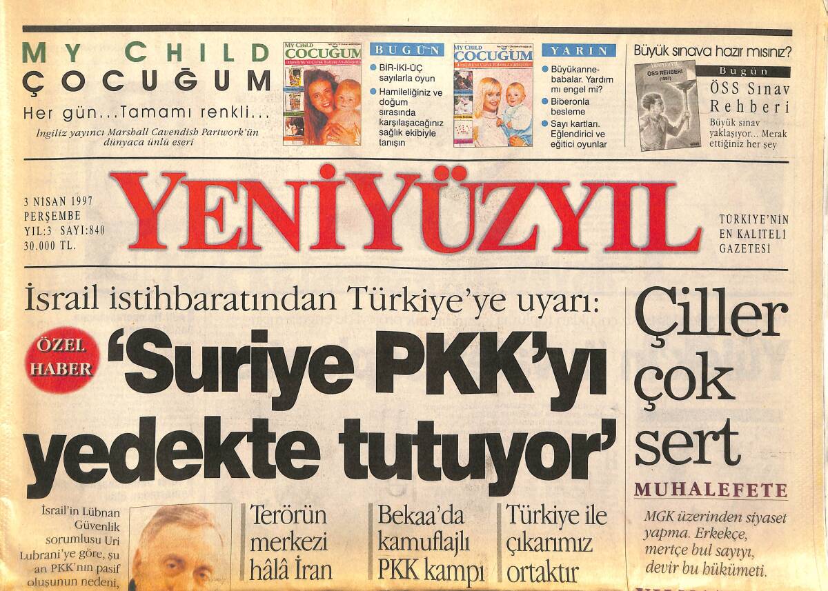 Yeni Yüzyıl Gazetesi 3 Nisan 1997 - Görevden Alınan Genel Müdür Alaattin Yüksel , Kararname Olmadan Gitmem Dedi GZ147679 - 1