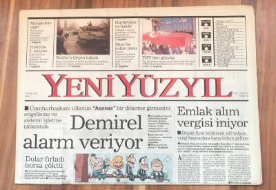 Yeni Yüzyıl Gazetesi 3 Ocak 1995 - Demirel Alarm Veriyor GZ1736 - 2