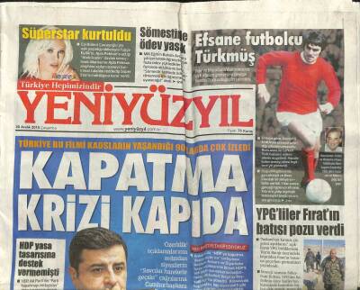 Yeni Yüzyıl Gazetesi 30 Aralık 2015 - Kapatma Krizi Kapıda GZ107521 - 1