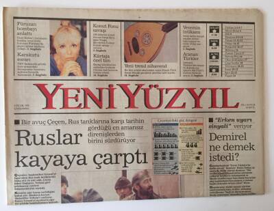 Yeni Yüzyıl Gazetesi 4 Ocak 1995 -Ecevit KKTC, Türkiyeye Bağlı Özerk Bir Cumhuriyet Olsun GZ10975 - 2
