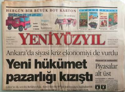 Yeni Yüzyıl Gazetesi 5 Mart 1997 Arnavutlar Orduya Başkaldırdı - Ankarada Yumuşama Var -GZ44089 - 1