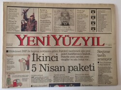 Yeni Yüzyıl Gazetesi 5 Ocak 1995 - Yeni İstikrar Paketi Yolda GZ10974 - 1