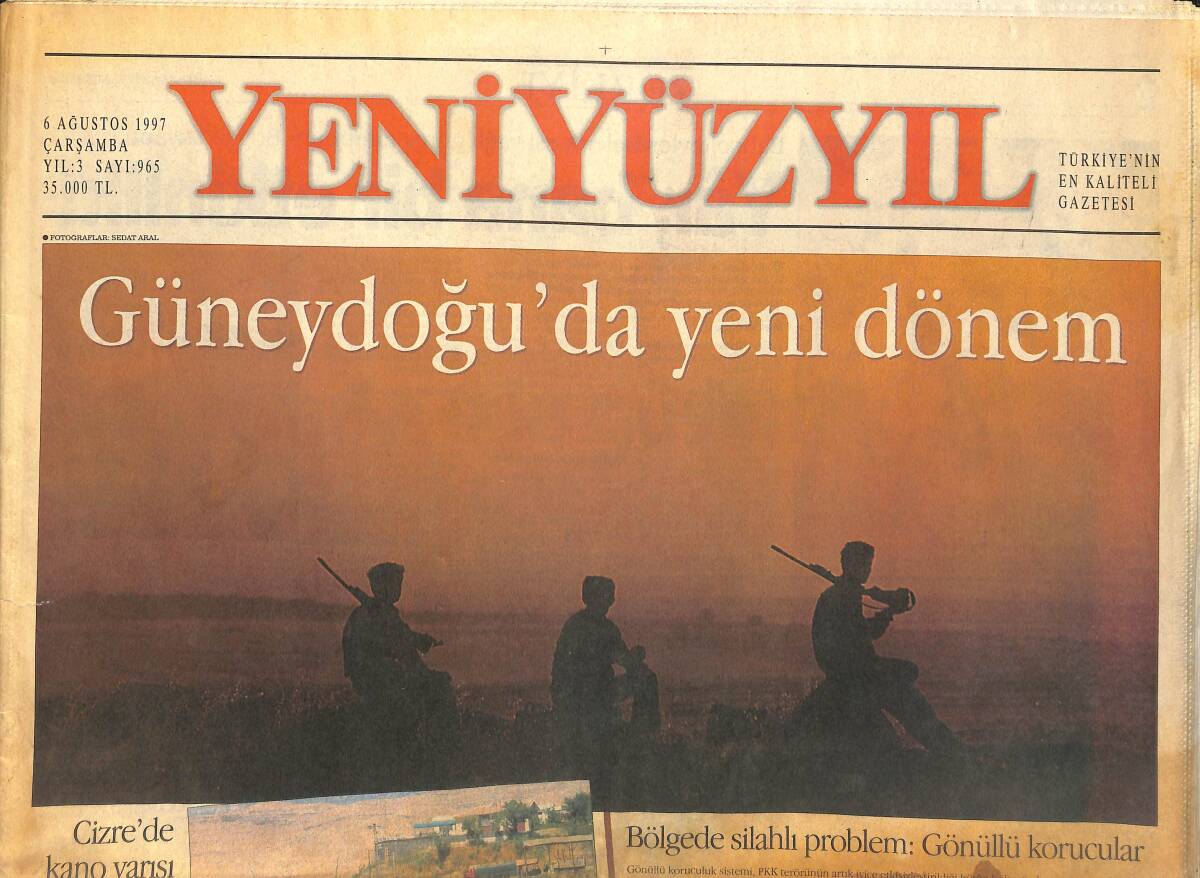 Yeni Yüzyıl Gazetesi 6 Ağustos 1997 - Bosna'da Barış Can Çekişiyor - Güneydoğu'da Yeni Dönem GZ147838 - 1
