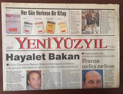 Yeni Yüzyıl Gazetesi 8 Mayıs 1995 - Gök Beyaz- Yer Siyah Beşiktaş Taraftarı Erken Şampiyonluğu Gaziantep Maçıyla Kutladı GZ10249 - 1