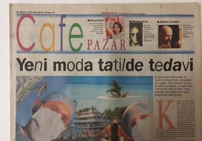 Yeni Yüzyıl Gazetesi Cafe Pazar Eki - 1 Haziran 1997 - Yeni Moda Tatilde Tedavi Kaplıcalar GZ25381 - 1