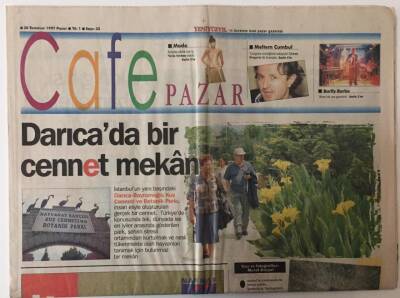 Yeni Yüzyıl Gazetesi Cafe Pazar Eki - 20 Temmuz 1997 - Darıcada Bir Cennet Mekan Darıca - Bayramoğlu Kuş Cenneti Ve Botanik Parkı GZ25380 - 1