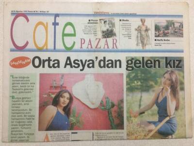 Yeni Yüzyıl Gazetesi Cafe Pazar Eki 22 Ağustos 1997 - Orta Asyadan Gelen Kız,Şahsenem GZ47296 - 1
