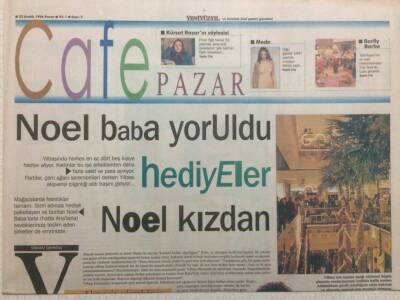Yeni Yüzyıl Gazetesi Cafe Pazar Eki 22 Aralık 1996 - Noel Baba Yoruldu Hediyeler Noel Kızdan GZ34934 - 1