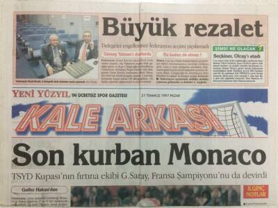 Yeni Yüzyıl Gazetesi Kale Arkası Eki 27 Temmuz 1997 - Son Kurban Monaco GZ35928 - 1