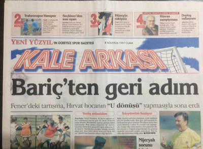 Yeni Yüzyıl Gazetesi Kale Arkası Eki 8 Ağustos 1997 - Bariçten Geri Adım GZ21926 - 1