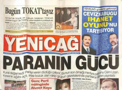 Yeniçağ Gazetesi 28 Eylül 2002 - Gülben Ergen Parti Mitinginde Ahmet Kaya Şarkıları Okudu GZ70224 - 1