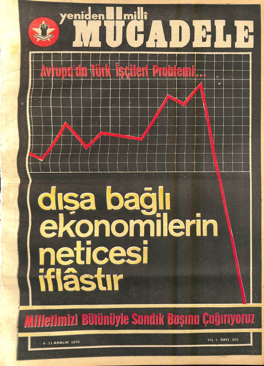 Yeniden Milli Mücadele Dergisi 4 - 11 Aralık 1973 Sayı: 201 - Avrupa'da Türk İşçileri Problemi... NDR94561 - 1