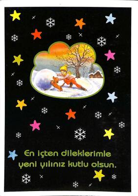 Yeniyıl Temalı Kartpostal KRT11769 - 1