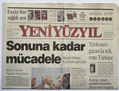 Yeniyüzyıl Gazetesi 10 Ağustos 1997 - 6 Ayda 2161 Ölü 40 Trilyon Zarar GZ60241 - 1