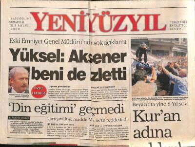 Yeniyüzyıl Gazetesi 16 Ağustos 1997 - Can Erçetinle Çapkın Sohbet - Beyazıtta Yine 8 Yıl Şov ! GZ92580 - 1