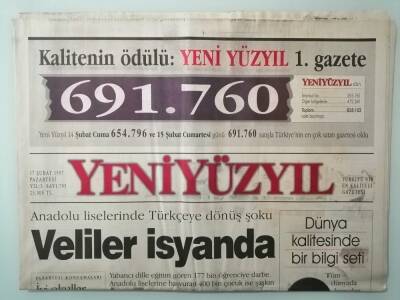 Yeniyüzyıl Gazetesi 17 Şubat 1997 İsrailden Terör Teminatı -GZ14955 - 1