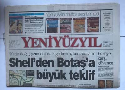 Yeniyüzyıl Gazetesi 20 Ocak 1997 - Shellden Botaşa Büyük Teklif GZ8504 - 1